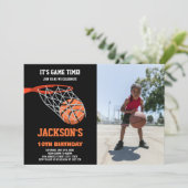 ボールバスケット写真バスケットボール誕生日招待状 招待状 (スタンド正面)