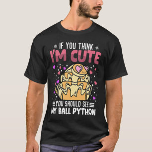 ボールパイソンハートバレンタインデーの女性のための動物 Tシャツ