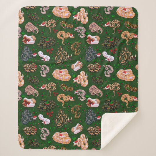 ボールパイソンモーフホリデイグリーン シェルパブランケット (正面)