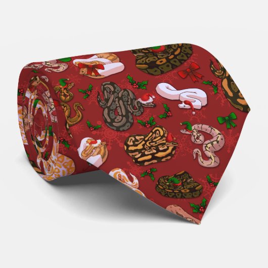 ボールパイソンモーフホリデーレッド ネクタイ (ロール)