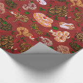 ボールパイソンモーフホリデーレッド ラッピングペーパー (角)