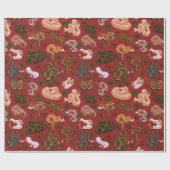 ボールパイソンモーフホリデーレッド ラッピングペーパー (フラット)