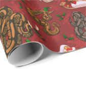 ボールパイソンモーフホリデーレッド ラッピングペーパー (ロールコーナー)