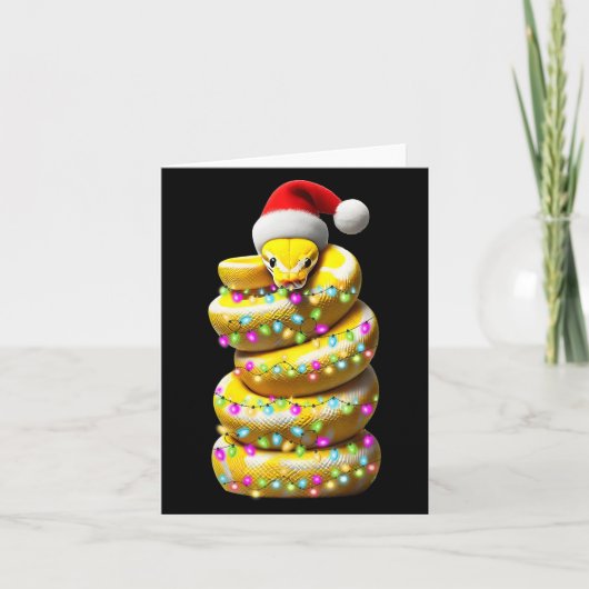 ボールパイソン 蛇 クリスマス ハット Xmas  カード (正面)