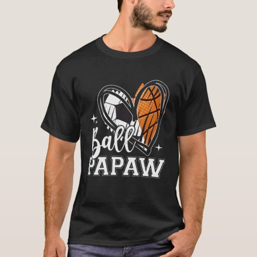 ボールパポーサッカーバスケットボールハート Tシャツ (正面)