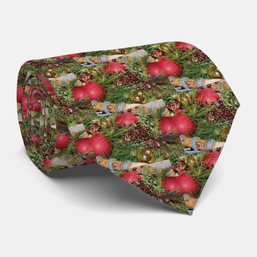ボールビーズエバーグリーンクリスマスホリデイ ネクタイ (ロール)