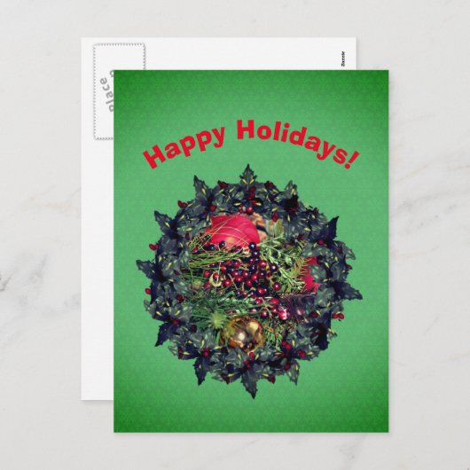 ボールビーズリースクリスマスホリデーポストカード シーズンポストカード (正面/裏面)