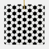 ボールビール付きサッカーハッピーホリデーズサンタクロース セラミックオーナメント (裏面)