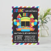 ボールピットで楽しいパーティーの招待状 キッズの誕生日パーティー 招待状 (スタンド正面)