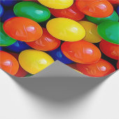 ボールピットバウンシーボールブルー、グリーン、レッド、イエロー ラッピングペーパー (角)