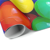 ボールピットバウンシーボールブルー、グリーン、レッド、イエロー ラッピングペーパー (ロールコーナー)