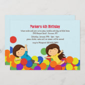 ボールピットパーティの招待状 招待状 (正面/裏面)