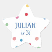 ボールピット水玉模様子供の誕生日パーティーナプキン 星シール (正面)