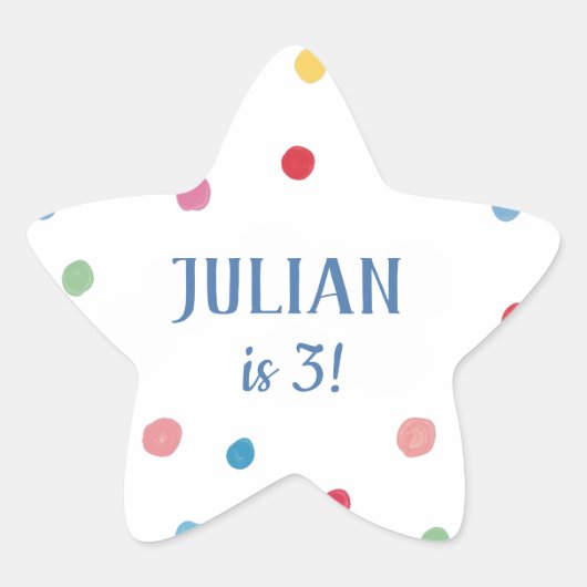 ボールピット水玉模様子供の誕生日パーティーナプキン 星シール (正面)