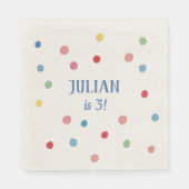 ボールピット水玉模様子供の誕生日パーティー スタンダードランチョンナプキン (正面)