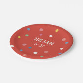 ボールピット水玉模様子供の誕生日パーティー ペーパープレート (アングル)