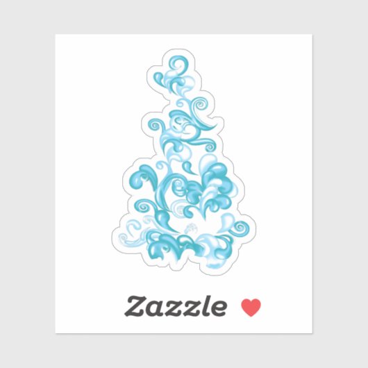 ボールブルー、中ターコイズ装飾デザイン シール (シート)