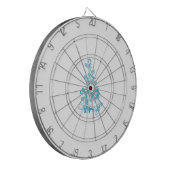 ボールブルー、中ターコイズ装飾デザイン ダーツボード (正面左)