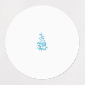 ボールブルー、中ターコイズ装飾デザイン ラベル (デザイン2)