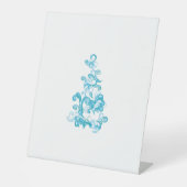 ボールブルー、中ターコイズ装飾デザイン 台座サイン (正面)