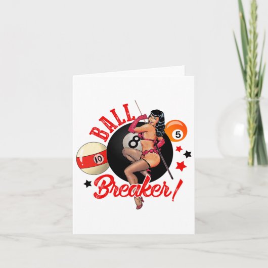ボールブレイカーおもしろいプ選手ビリヤード恋人ビル カード (正面)