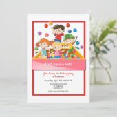 ボールプールパーティーの招待状 招待状 (スタンド正面)