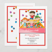 ボールプールパーティーの招待状 招待状 (正面/裏面)