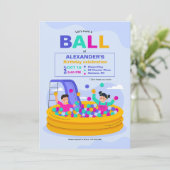 ボールプールパーティーの招待状 招待状 (スタンド正面)