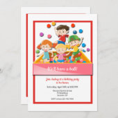 ボールプール招待状 招待状 (正面/裏面)