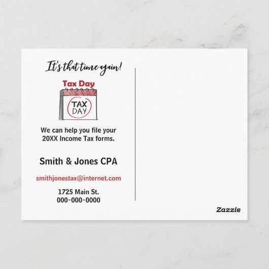 ボールペン用税金型枠 ポストカード (裏面)