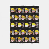 ボールママソフトボール好きのおもしろい母 フリースブランケット (正面)