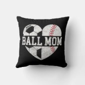 ボールママハートおもしろい野球サッカーママ クッション (裏面)