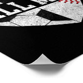 ボールママハートおもしろい野球サッカーママ ポスター (角)