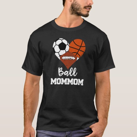ボールママハートサッカーサッカーサッカーママ Tシャツ (正面)