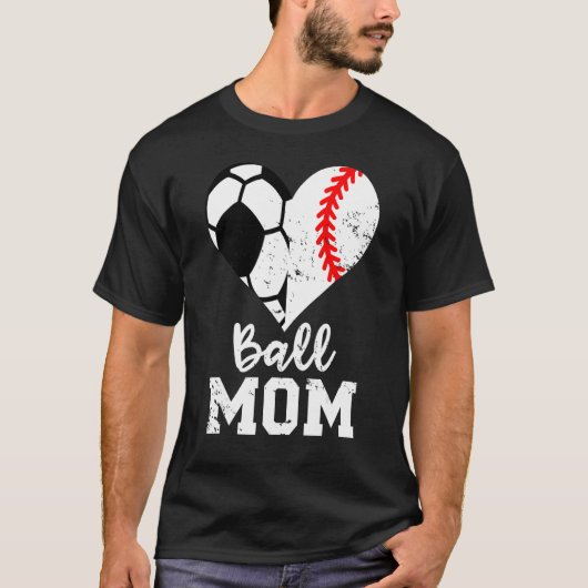 ボールママハートサッカーママ Tシャツ (正面)