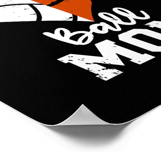 ボールママハートバレおもしろいボールバスケットボールママ ポスター (角)