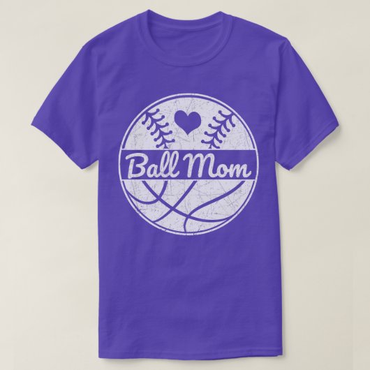 ボールマママバスケ大好きソフトボールママ Tシャツ (デザイン正面)