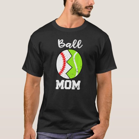 ボールマママベースボールテニス選手ママ Tシャツ (正面)