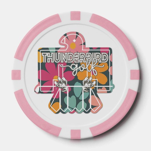 ボールマーカー - ピンク フローラル ポーカーチップ (正面)