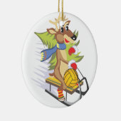 ボール付きウォーターポロトナカイオーナメント セラミックオーナメント (右)