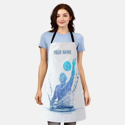 ボール付きウォーターポロヴィンテージスポーツアスリート エプロン (着用した状態)