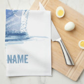 ボール付きウォーターポロヴィンテージスポーツアスリート キッチンタオル (四つ折り)