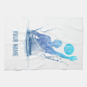 ボール付きウォーターポロヴィンテージスポーツアスリート キッチンタオル (横)