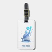 ボール付きウォーターポロヴィンテージスポーツアスリート ラゲッジタグ (正面縦)