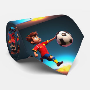 ボール付きサッカーのアニメーション選手、ネックタイ ネクタイ