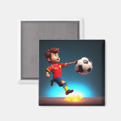 ボール付きサッカーのアニメート選手、マグネット マグネット (正面/裏面)