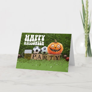 ボール付きサッカーハッピーハローウィン カード