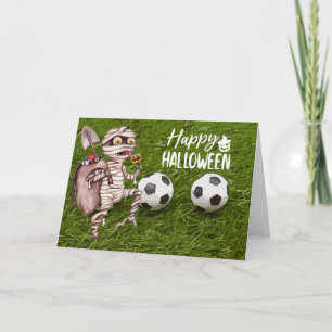 ボール付きサッカーハッピーハローウィン カード