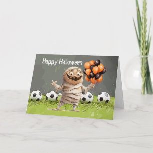 ボール付きサッカーハッピーハローウィン カード