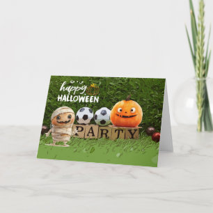 ボール付きサッカーハッピーハローウィン カード